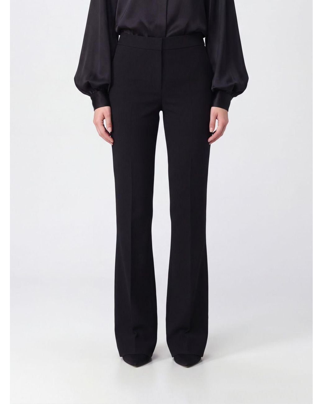 Blumarine Black Mid-Rise Flared Trousers