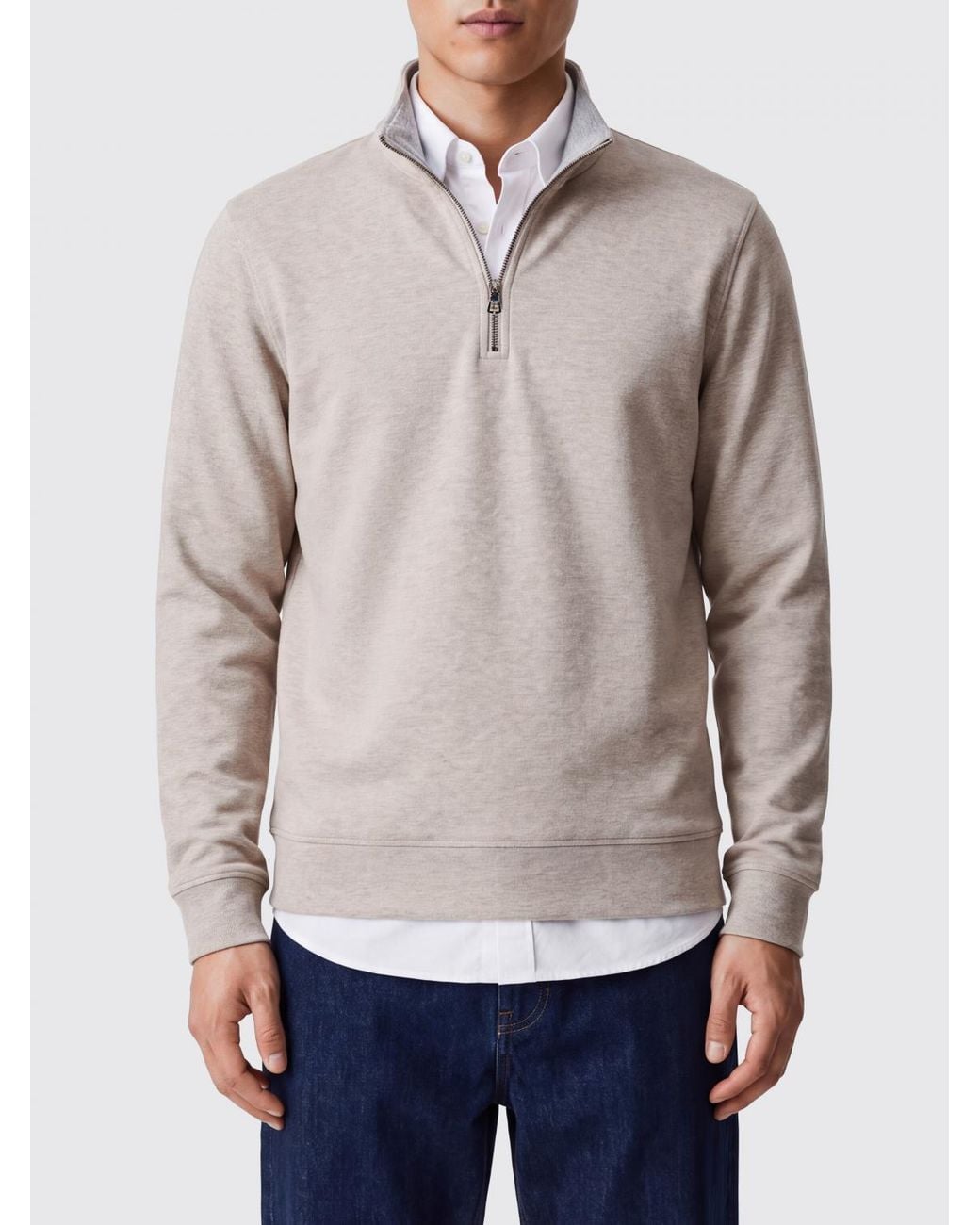 Orlebar Brown Gray Half-Zip Cashmere Blend Turtleneck Sweater for men