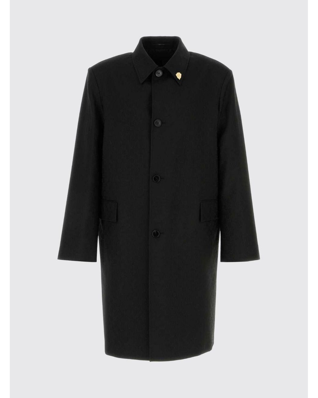 Gucci Black Single Breasted Polyester Coat for men