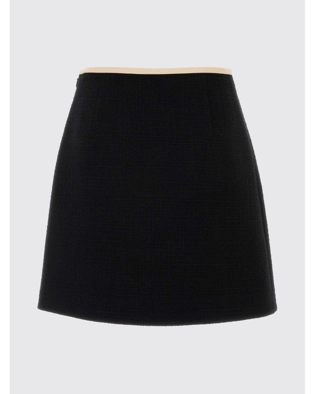 Valentino Black Virgin Wool Mini Skirt With Bow