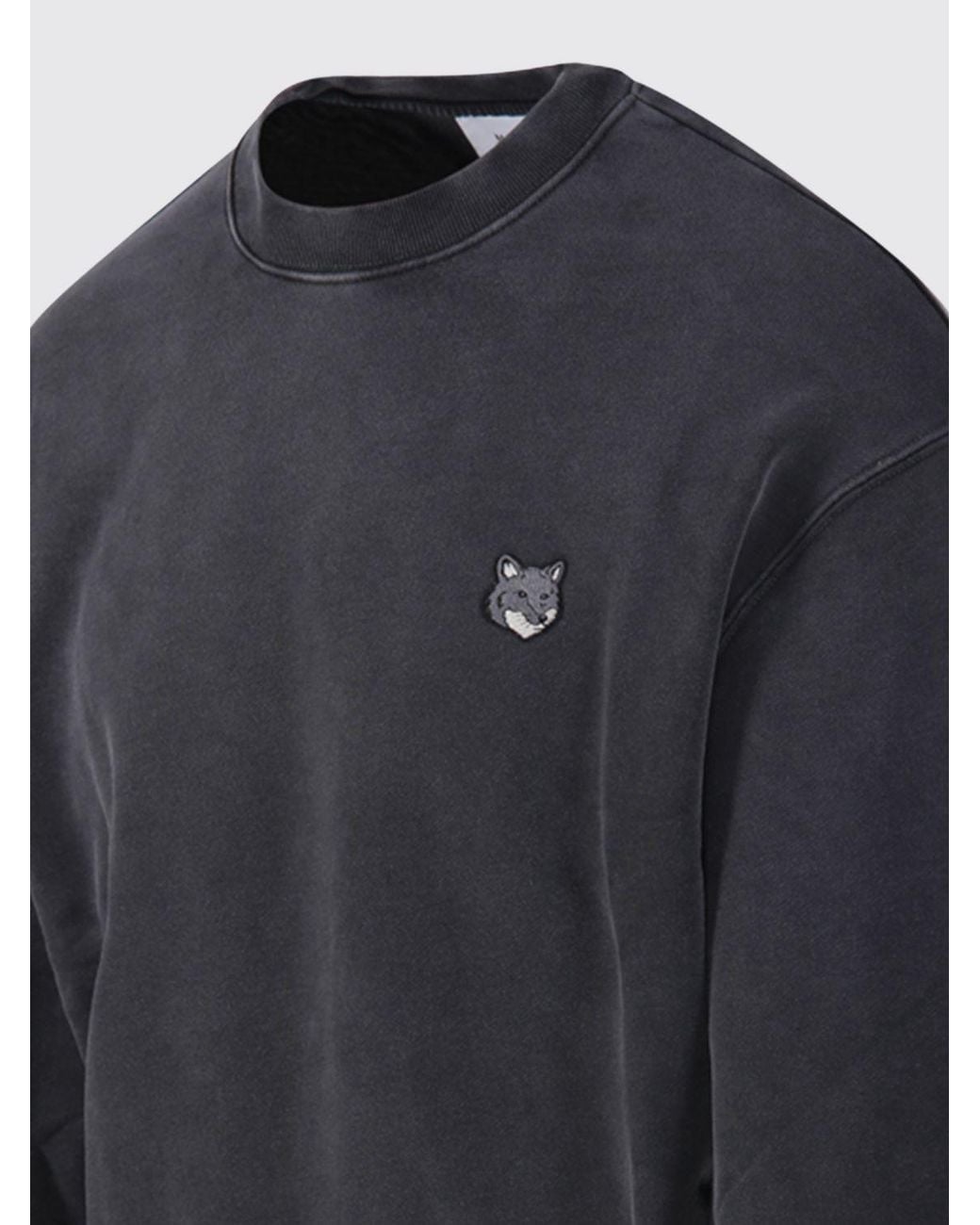Maison Kitsuné Blue Maison KitsunÉ Cotton Crew-Neck Sweatshirt With Embroidered Chillax Fox Logo for men