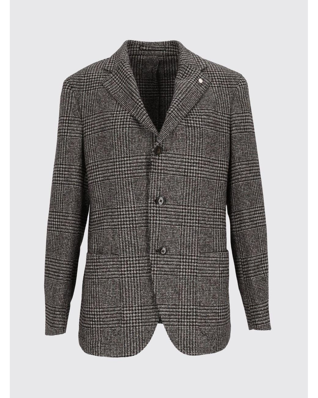 Luigi Bianchi Gray Houndstooth Single-Breasted Blazer for men