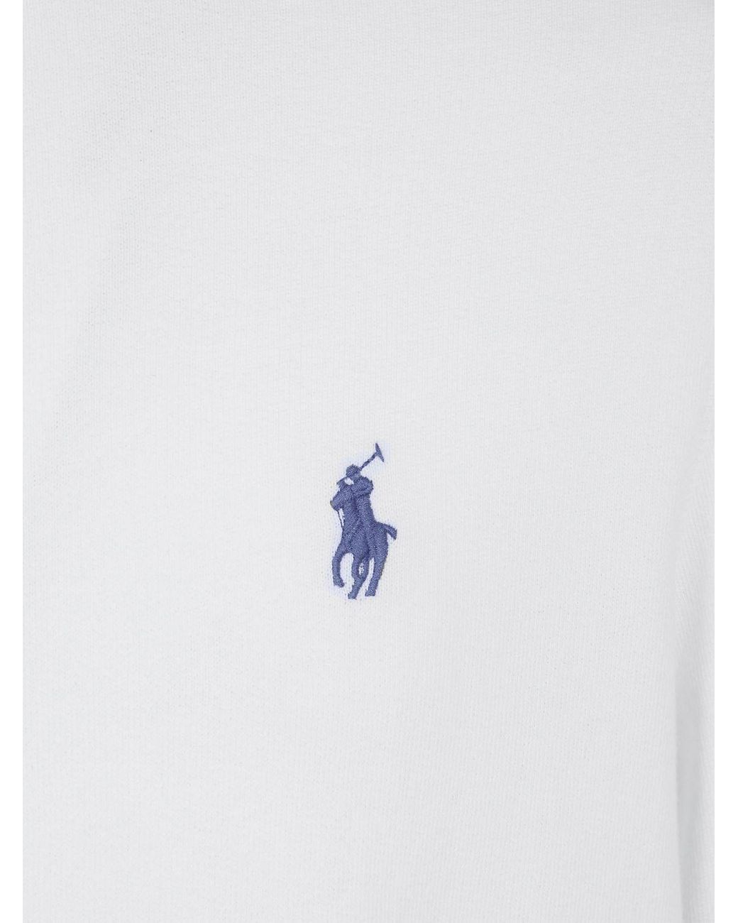 Polo Ralph Lauren White Cotton Blend Crewneck Sweatshirt With Logo for men