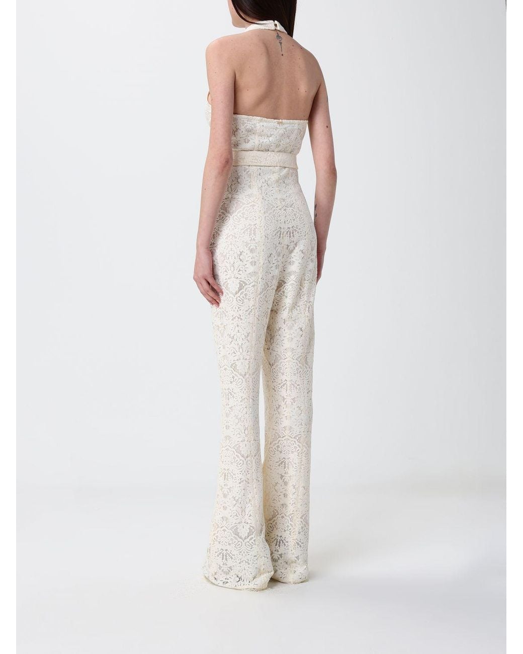 Twinset White Lace Jumpsuit