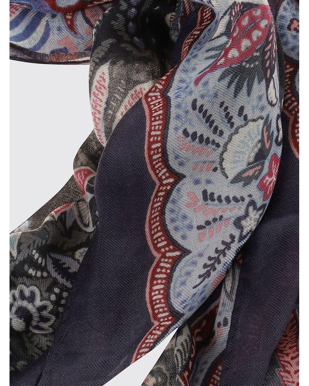 Etro Multicolor Modal And Cashmere Scarf With Iconic Paisley Print And Fringed Hem for men