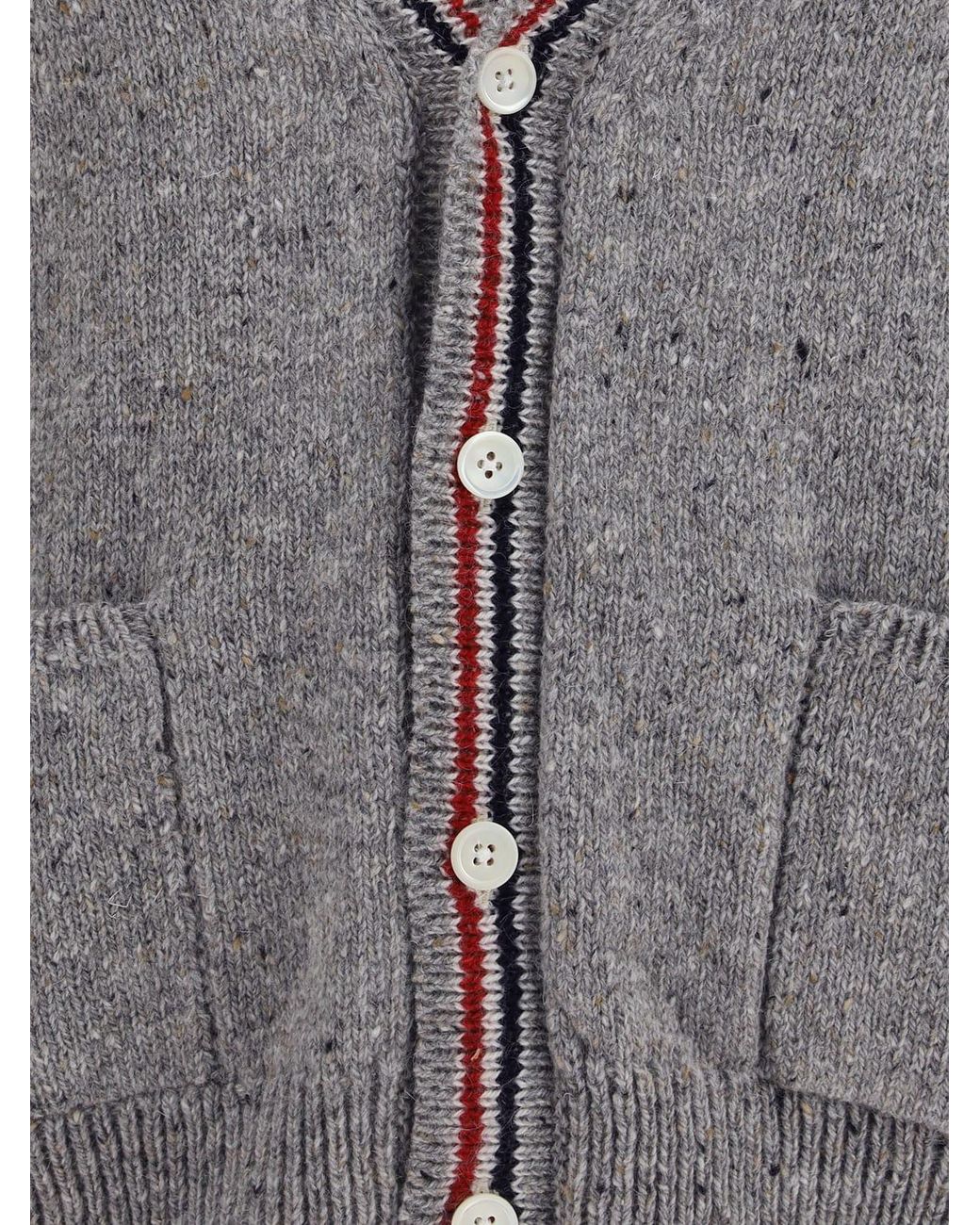 Thom Browne Gray Slim Fit Wool And Mohair Cardigan With Fauna Print for men