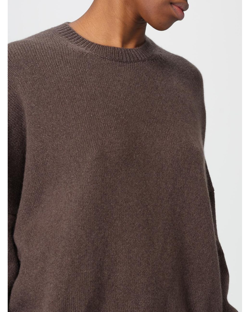 Khaite Brown Cashmere Crew Neck Sweater