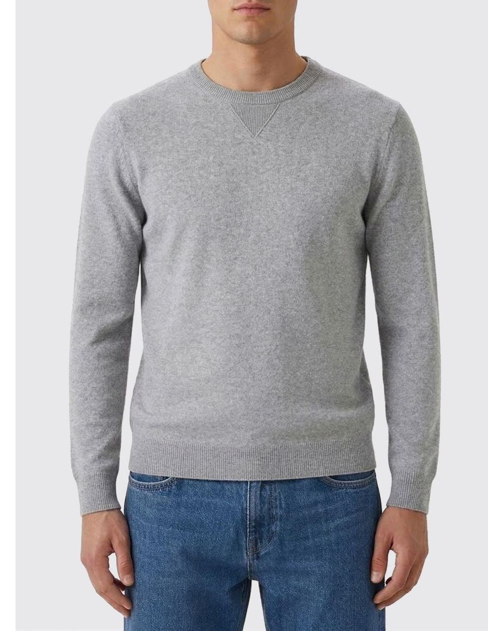 Zanone Gray Cotton Blend Crew Neck Sweatshirt for men
