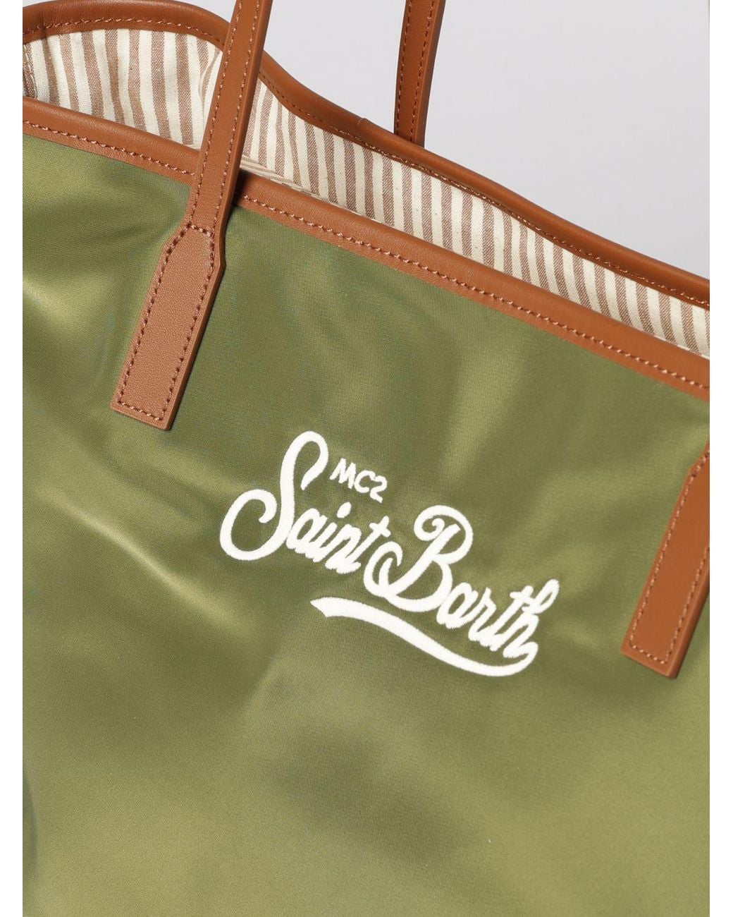 Mc2 Saint Barth Green Nylon Shoulder Bag With Logo