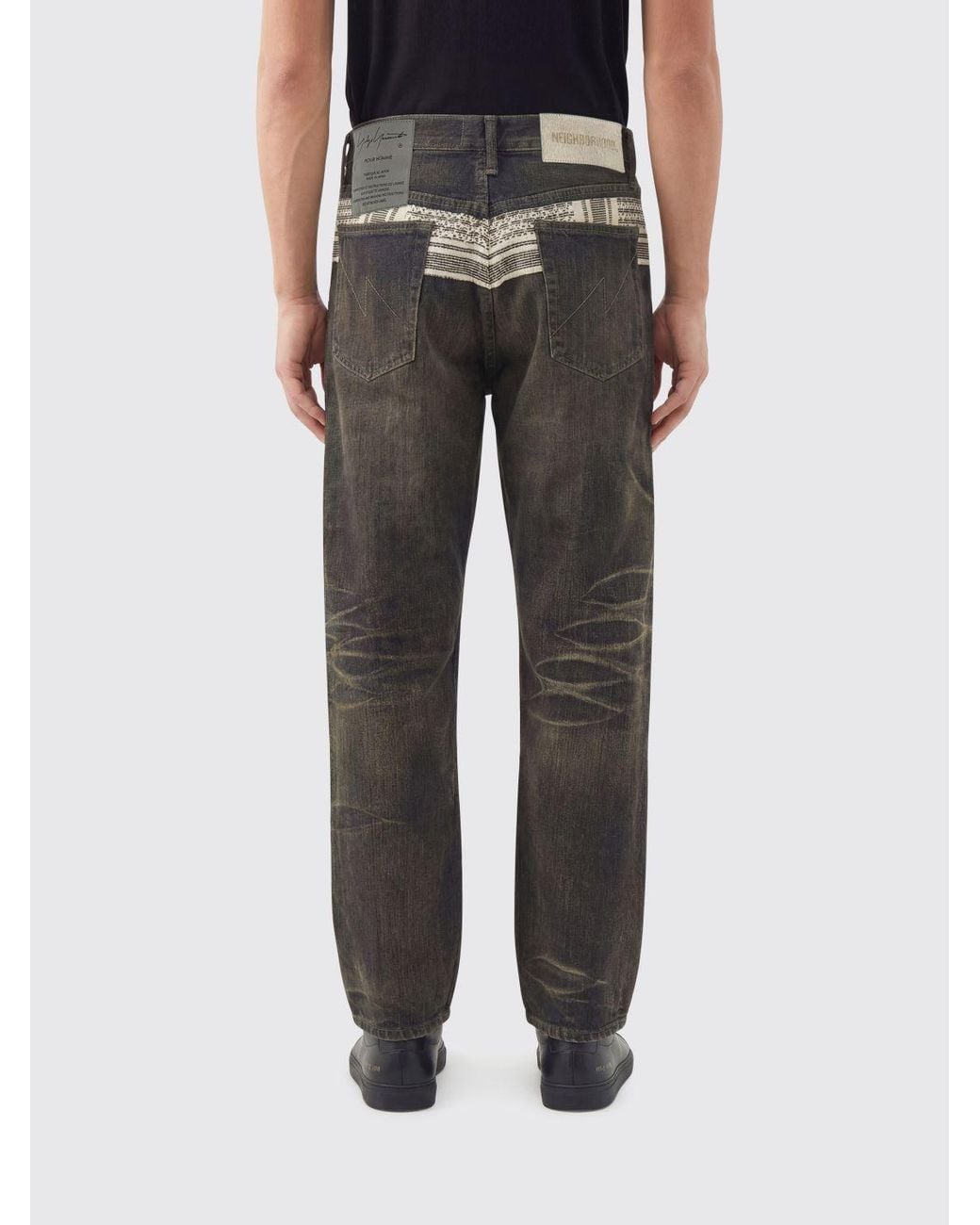 Yohji Yamamoto Black Regular Fit Denim Jeans With Patch for men