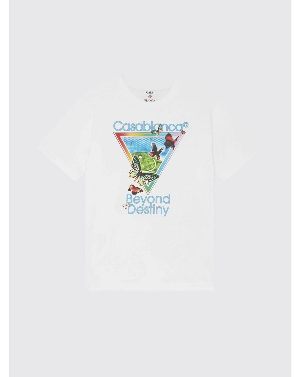 Casablanca White Printed Organic Cotton T-Shirt for men