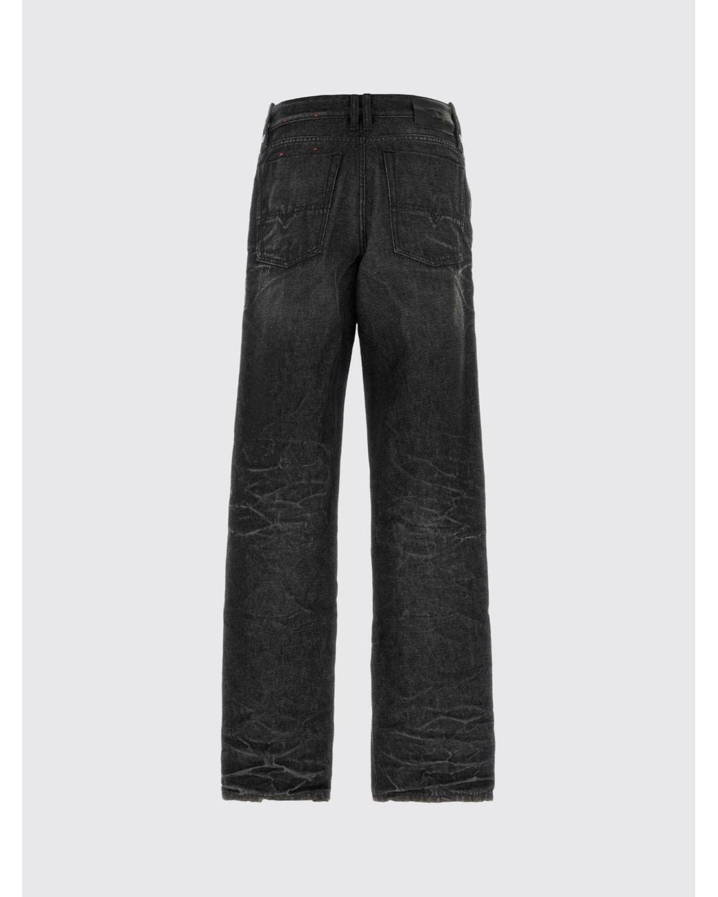 DIESEL Black D-Voeed Wide-Leg Mid-Rise Stretch Denim Jeans for men