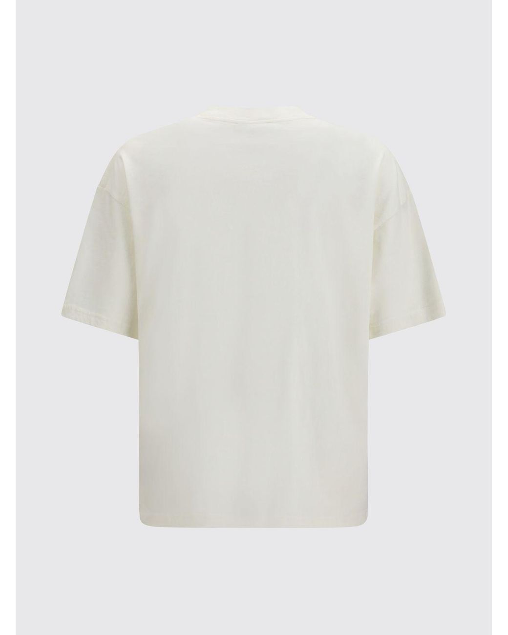 Represent White Vintage-Style Cotton T-Shirt With Printed Logo And Dropped Shoulders for men