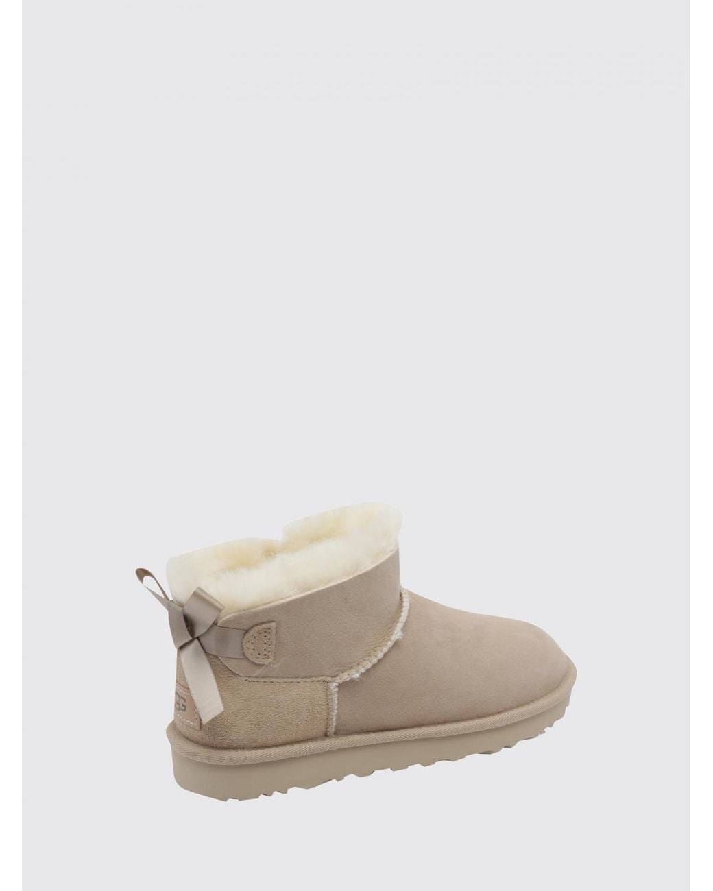 Ugg White Ultra Mini Bailey Bow Suede Boots