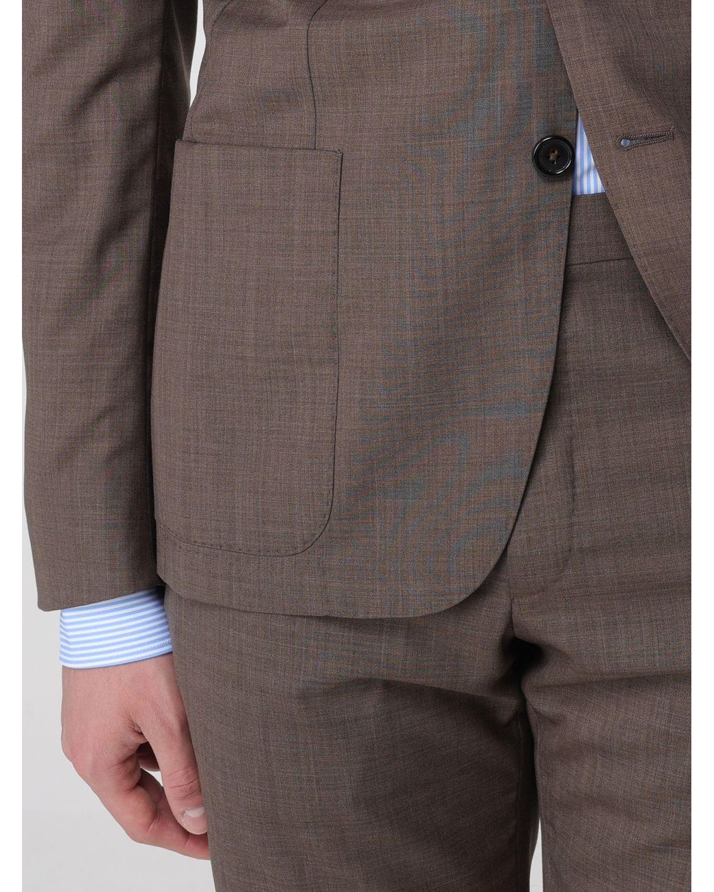 Corneliani Brown Wool Blend Single-Breasted Suit for men