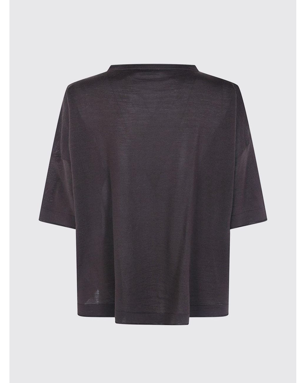 Mrz Red Short-Sleeved Virgin Wool Jumper With Boat Neck
