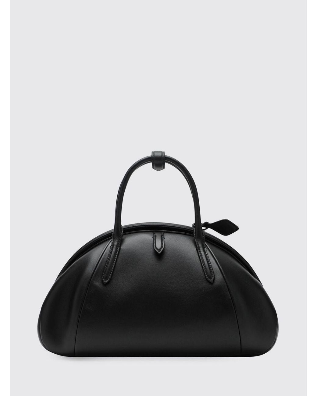 Alaïa Black Medium Purse Smooth Calfskin Leather Handbag With Snap Closure