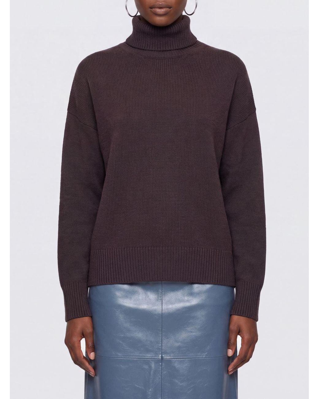 Mrz Blue Dropped Shoulder Virgin Wool And Cashmere Turtleneck Jumper