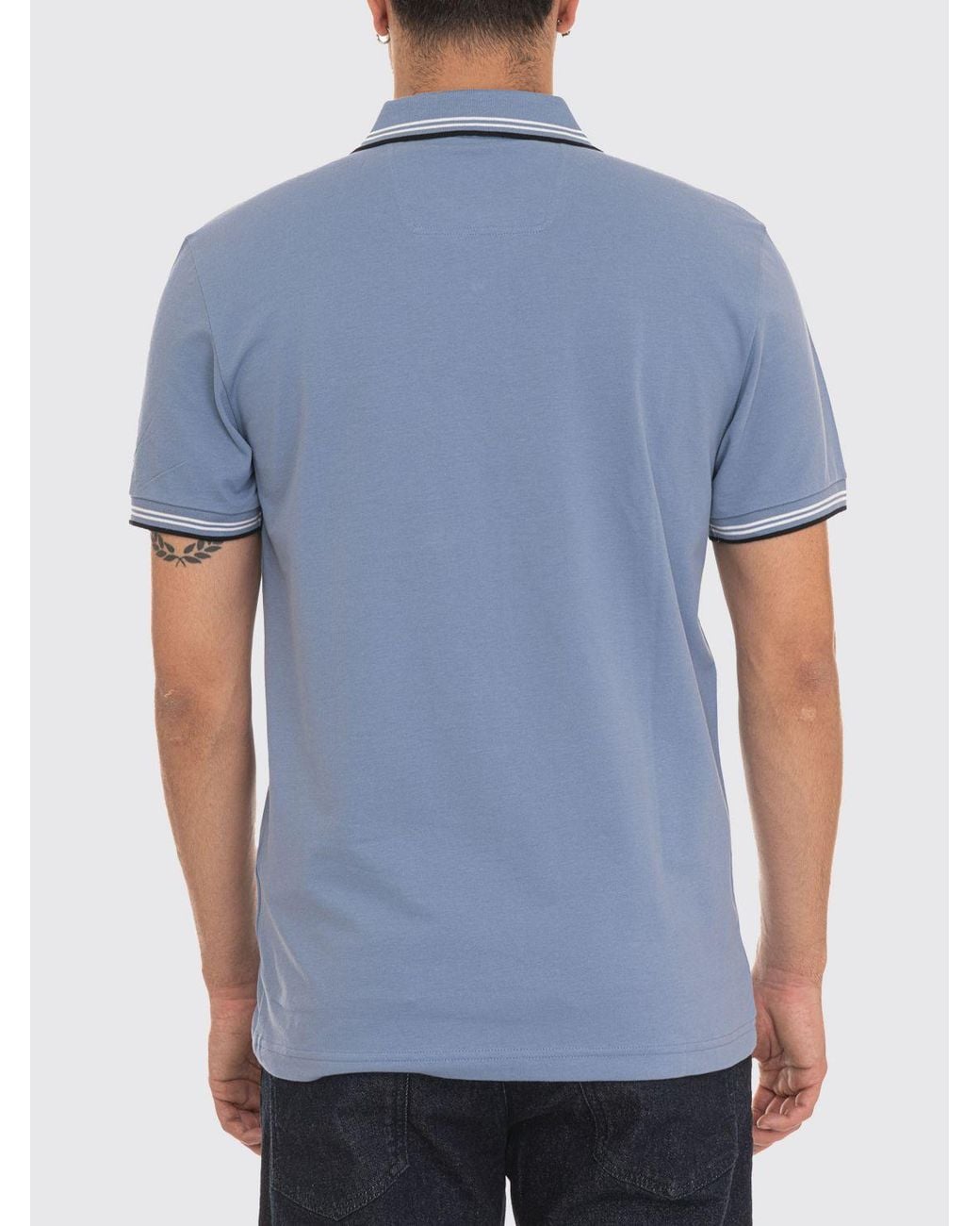 Boss Blue Cotton Polo With Logo for men