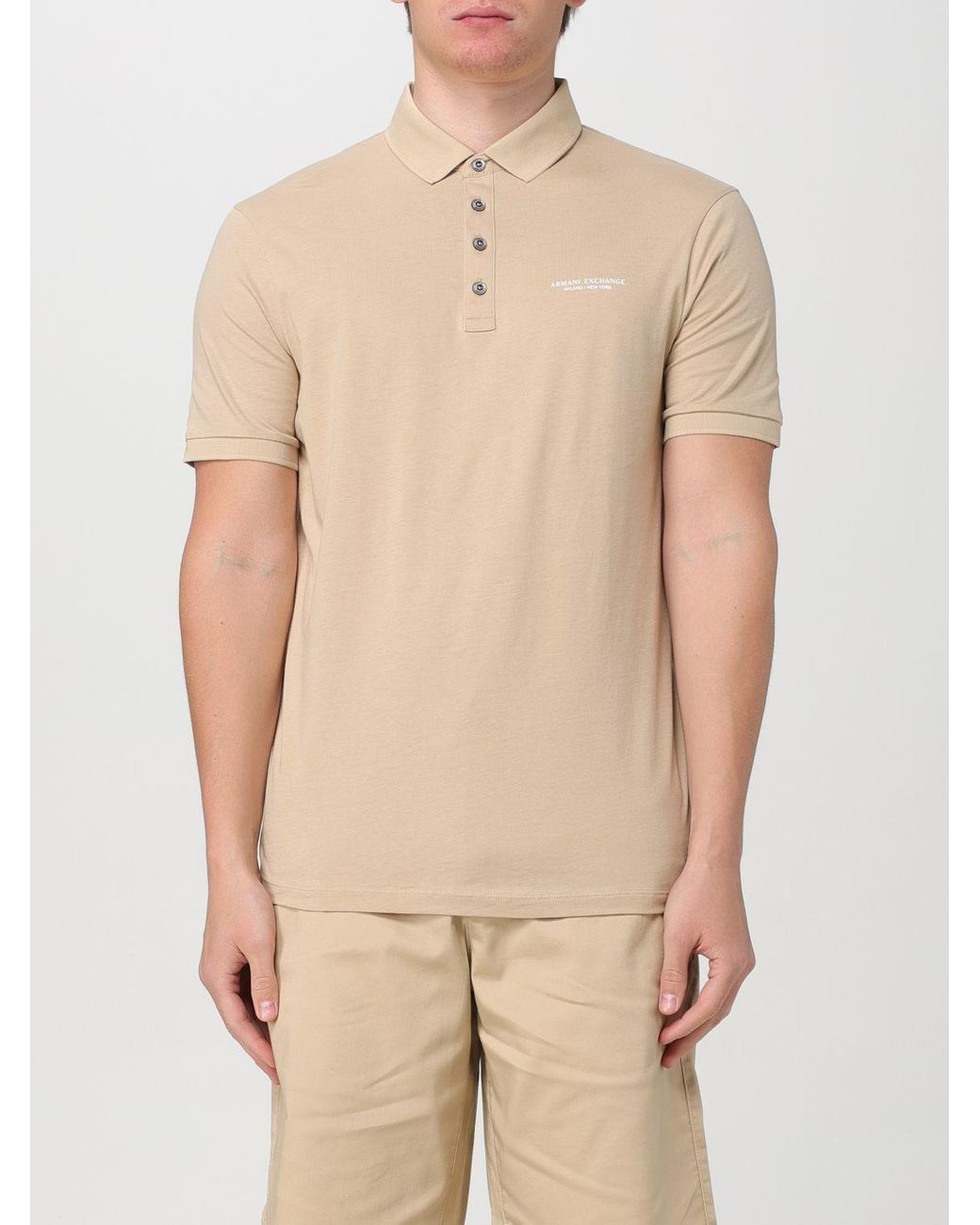 ARMANI EXCHANGE Polo Shirt in Natural for Men Lyst UK