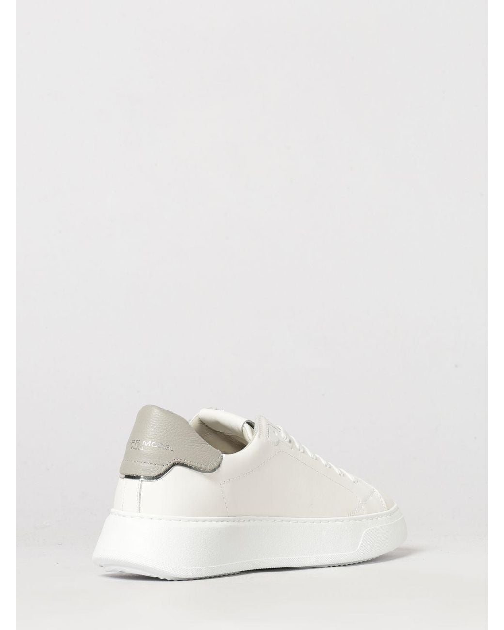 Philippe Model Natural Temple Low Smooth Calfskin Low-Top Sneakers With Shield Logo for men