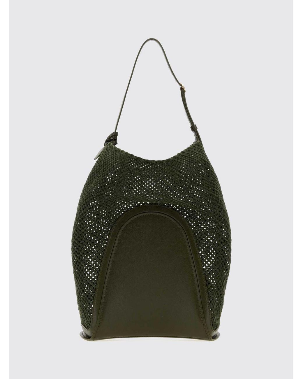 Alaïa Black Hip Perforated Suede Leather Bucket Bag
