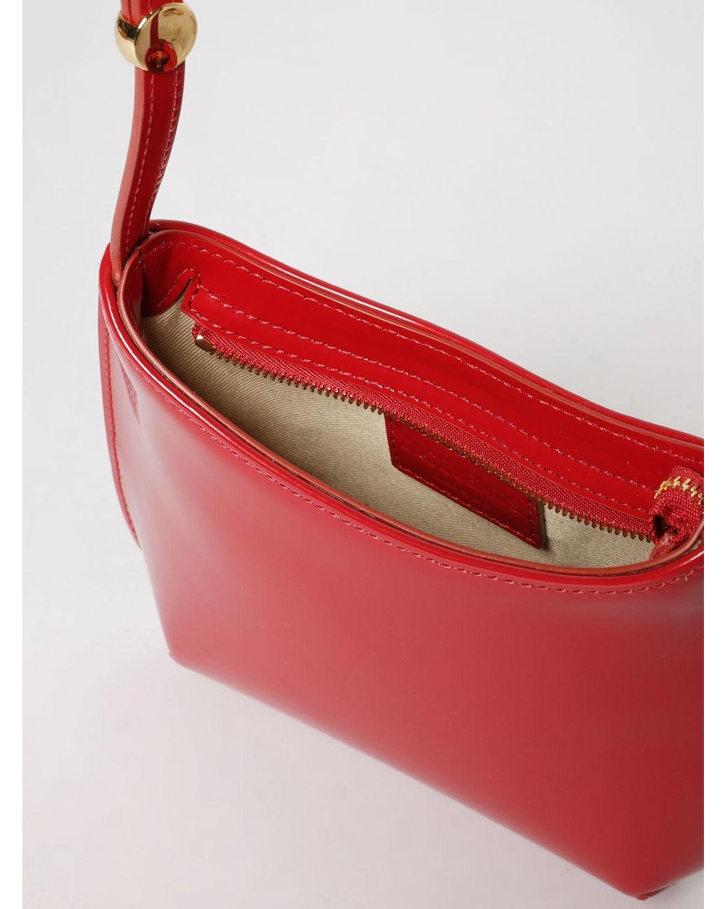 Jacquemus Red Le Petit Bisou Brushed Leather Bag