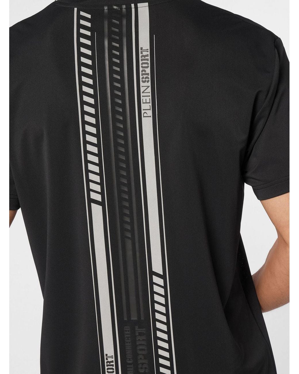 Philipp Plein Black Jersey T-Shirt With Back Logo Print for men