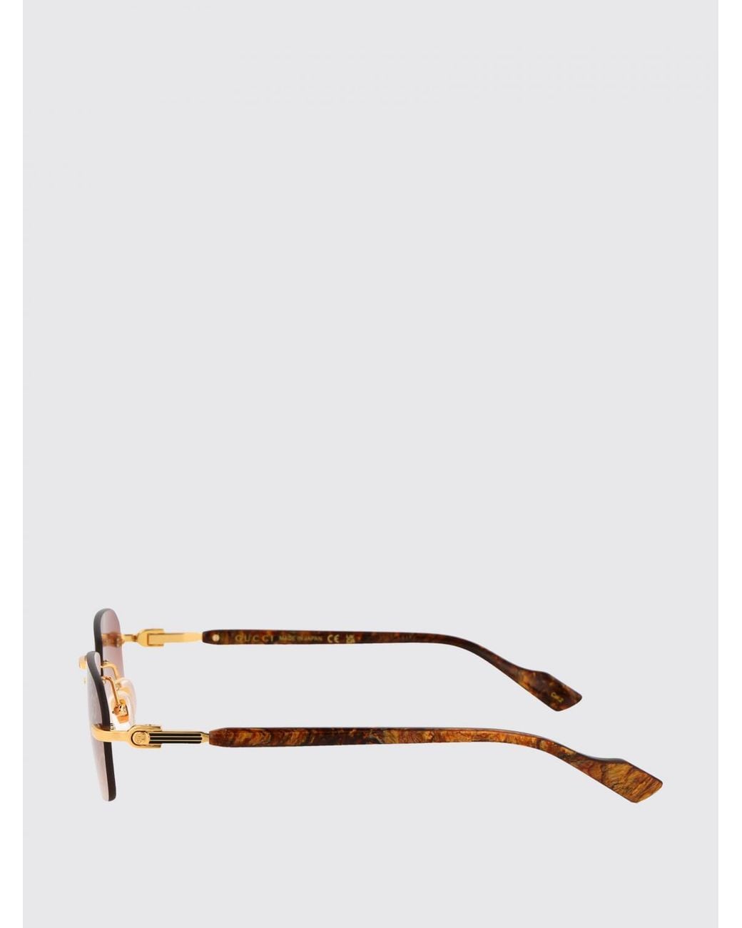 Gucci Yellow Gg0989S Rimless Sunglasses for men