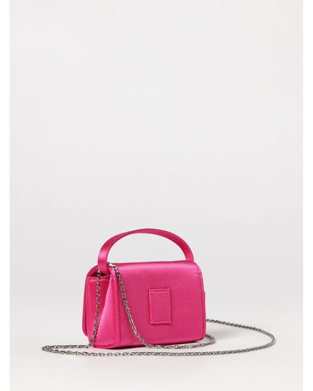 Roger Vivier Pink Pilgrim Satin Bag With Jewel Buckle