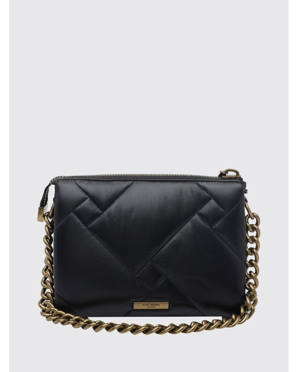 Kurt Geiger Black Kensington Matelassé Leather Crossbody Bag