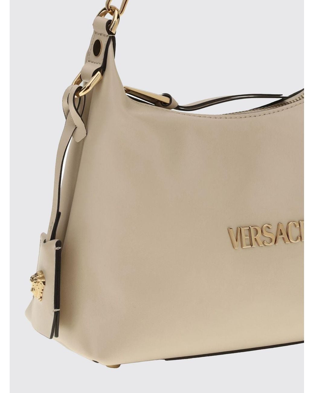 Versace Natural Tag Hobo Leather Bag