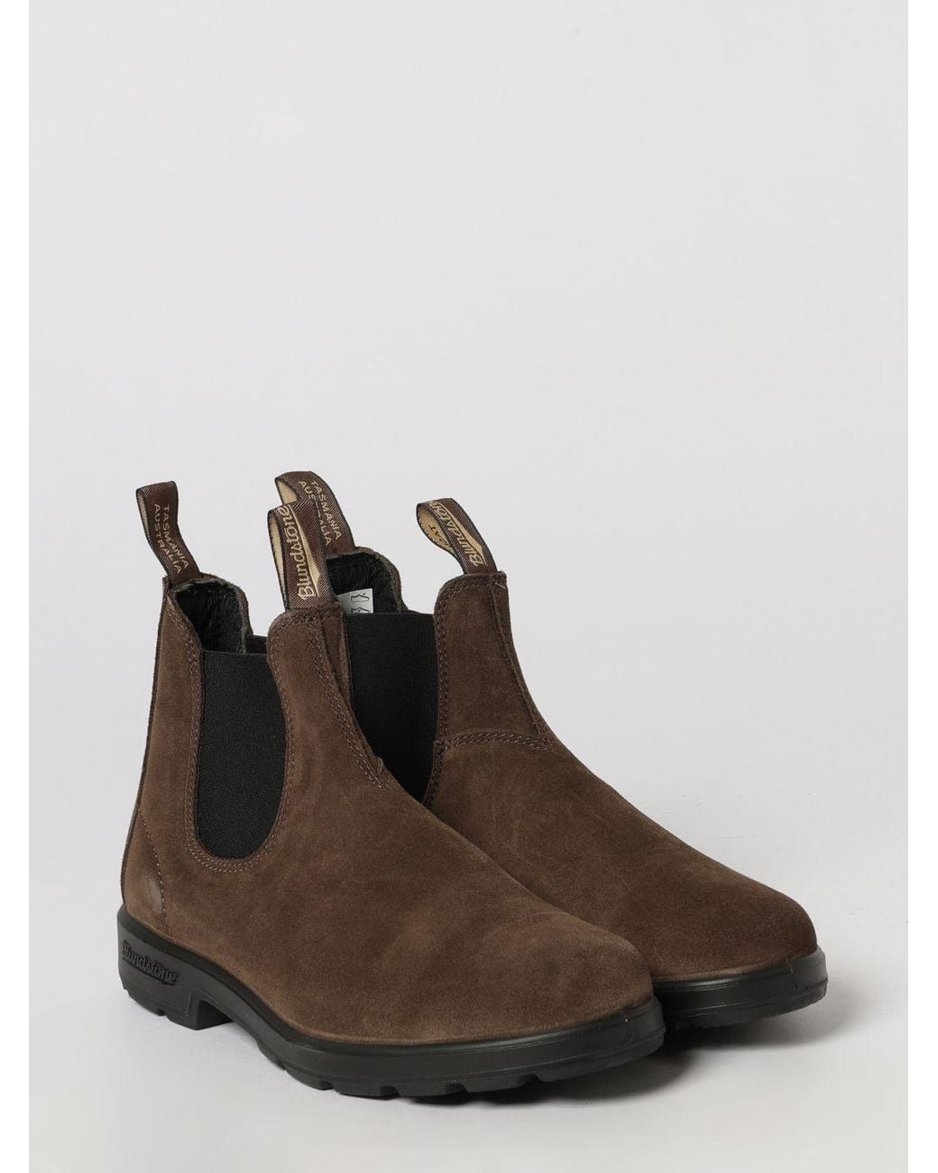 Blundstone Brown 2410 Suede Leather Chelsea Boots With Double Pull Tab for men