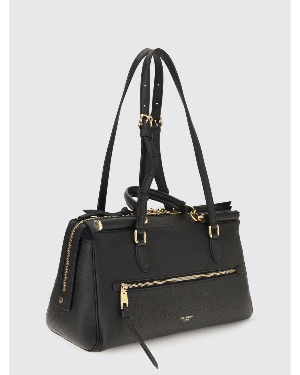 Dolce & Gabbana Black Dolce &Amp Gabbana Vittoria Grained Calfskin Shoulder Bag