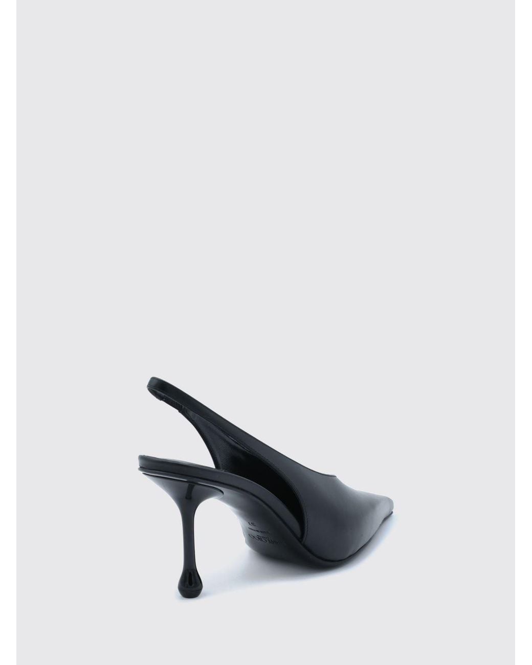 Jimmy Choo Black Isa Leather Slingback Court Shoes With Almond Toe And Teardrop Heel