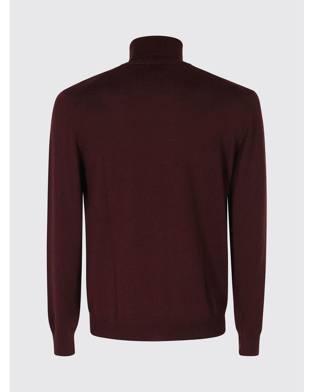 Tagliatore Purple 100% Wool Turtleneck Jumper With Ribbed Trims for men