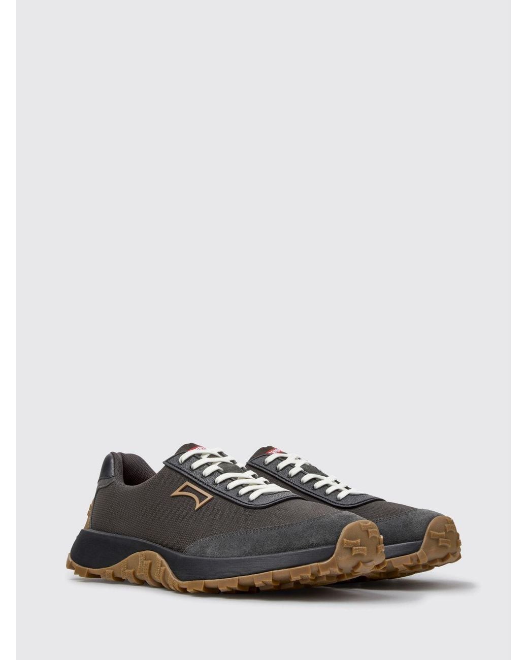 Camper White Drift Trail Leather And Nubuck Sneakers With Vibram Sole for men