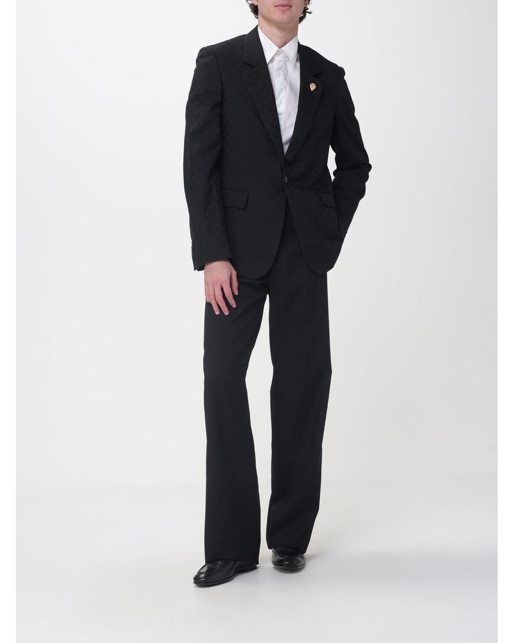Gucci Black Wool Blend Tailored Trousers for men