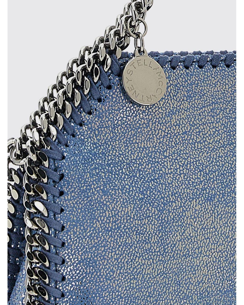 Stella McCartney Blue Falabella Mini Tote Bag With Chain Trims