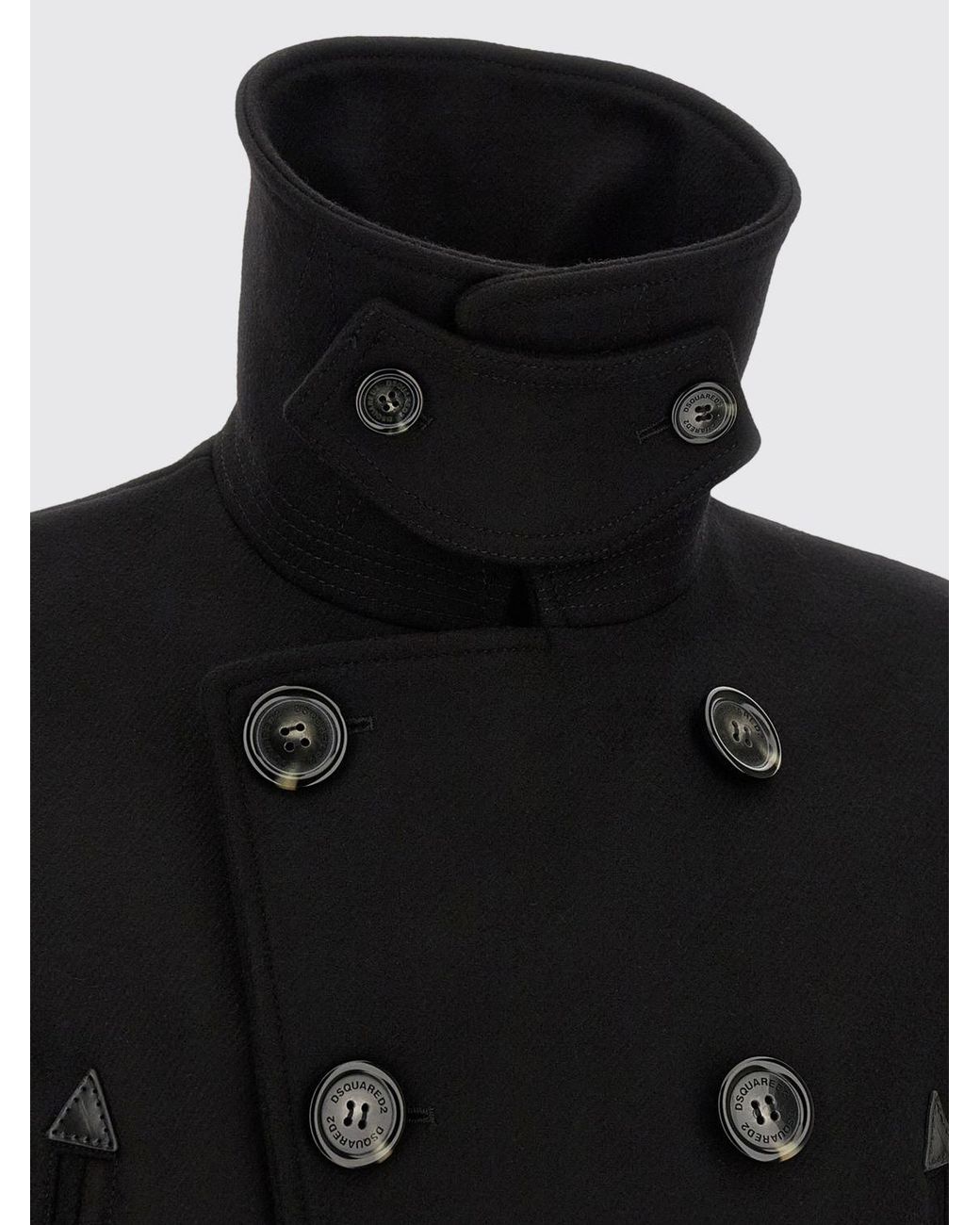 DSquared² Blue Double-Breasted Short Coat for men