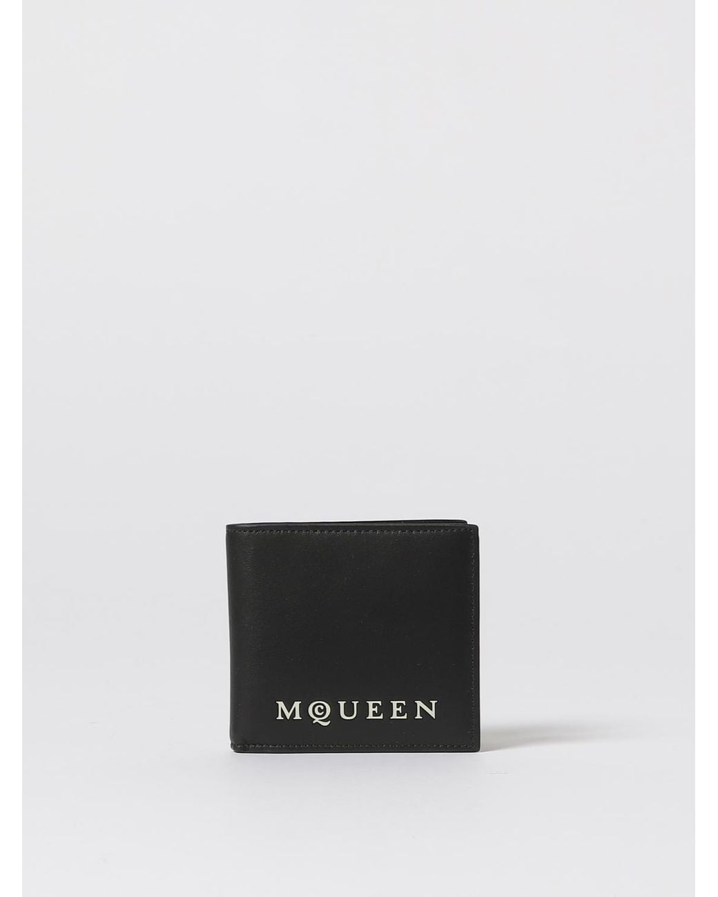 McQueen White Leather Wallet for men