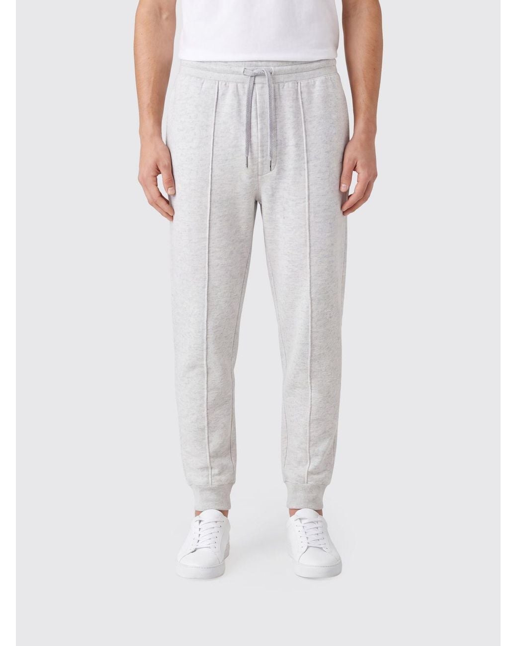 Brunello Cucinelli White Cashmere Blend Drawstring Jogging Trousers for men