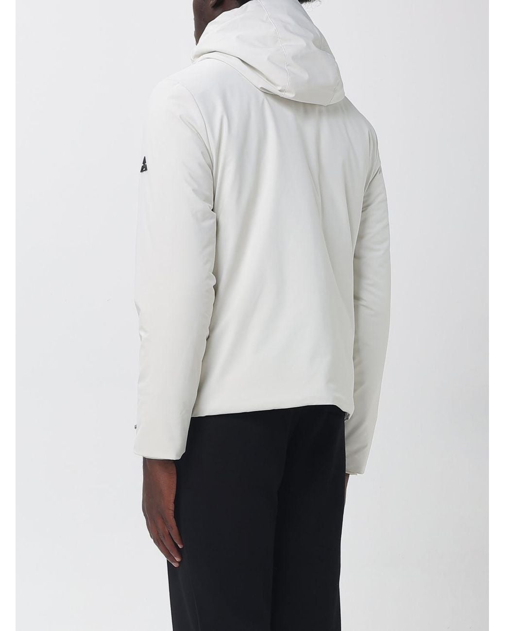 Heskimo White Padded Waterproof Nylon Windbreaker With Hood And Slim Fit for men