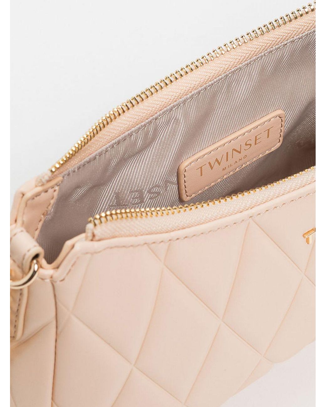 Twinset Pink Quilted Faux Leather Bag