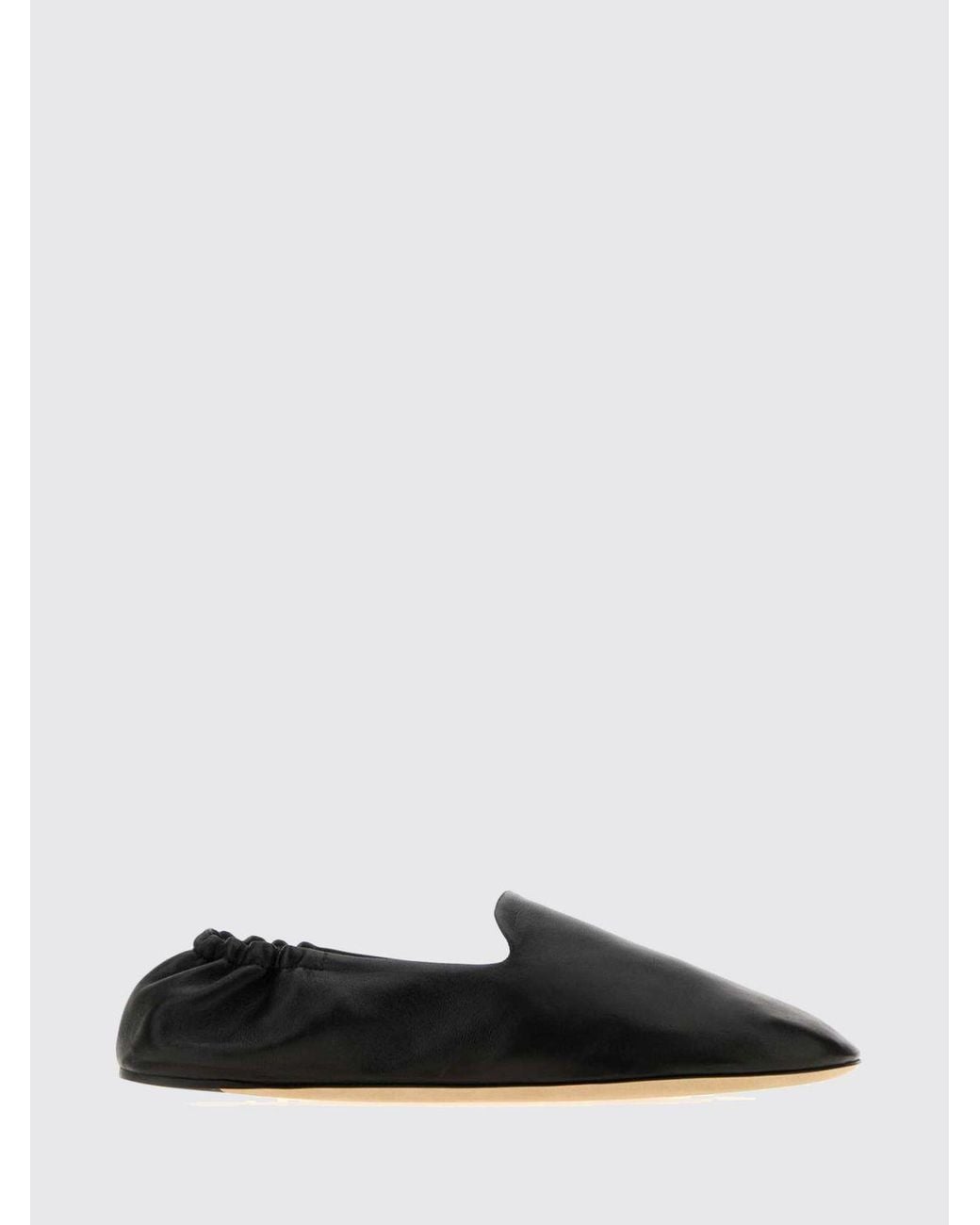 The Row White Casa Round-Toe Ballet Flats