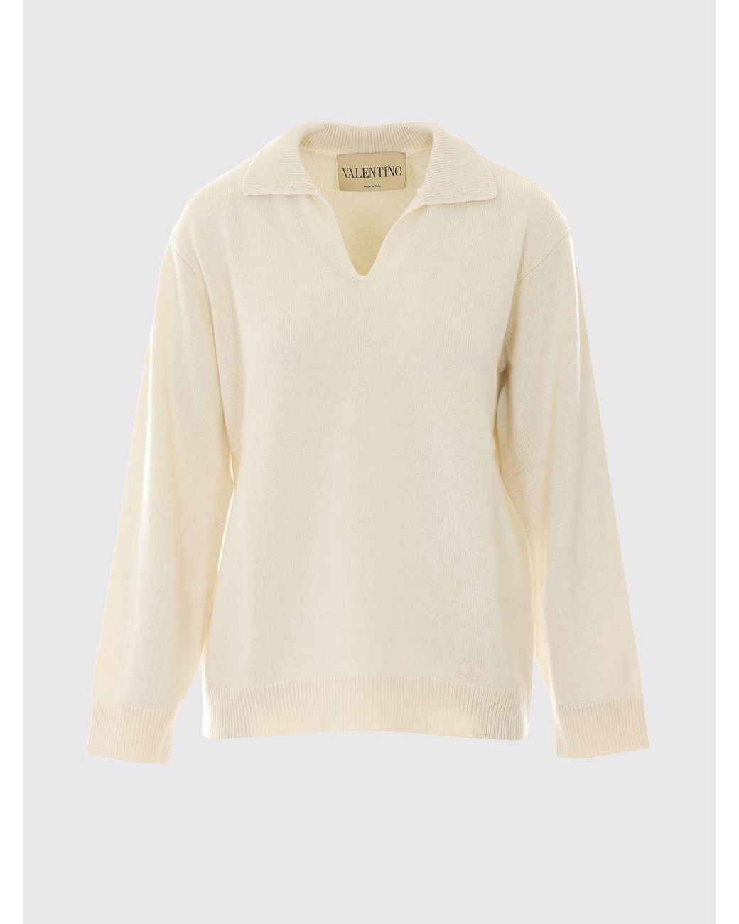 Valentino White Long-Sleeved Knitted Polo