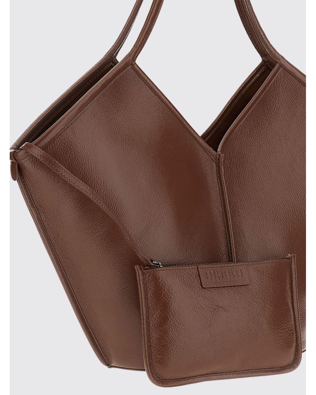 Hereu Brown Calella Distressed Calfskin Tote Bag With Double Handle
