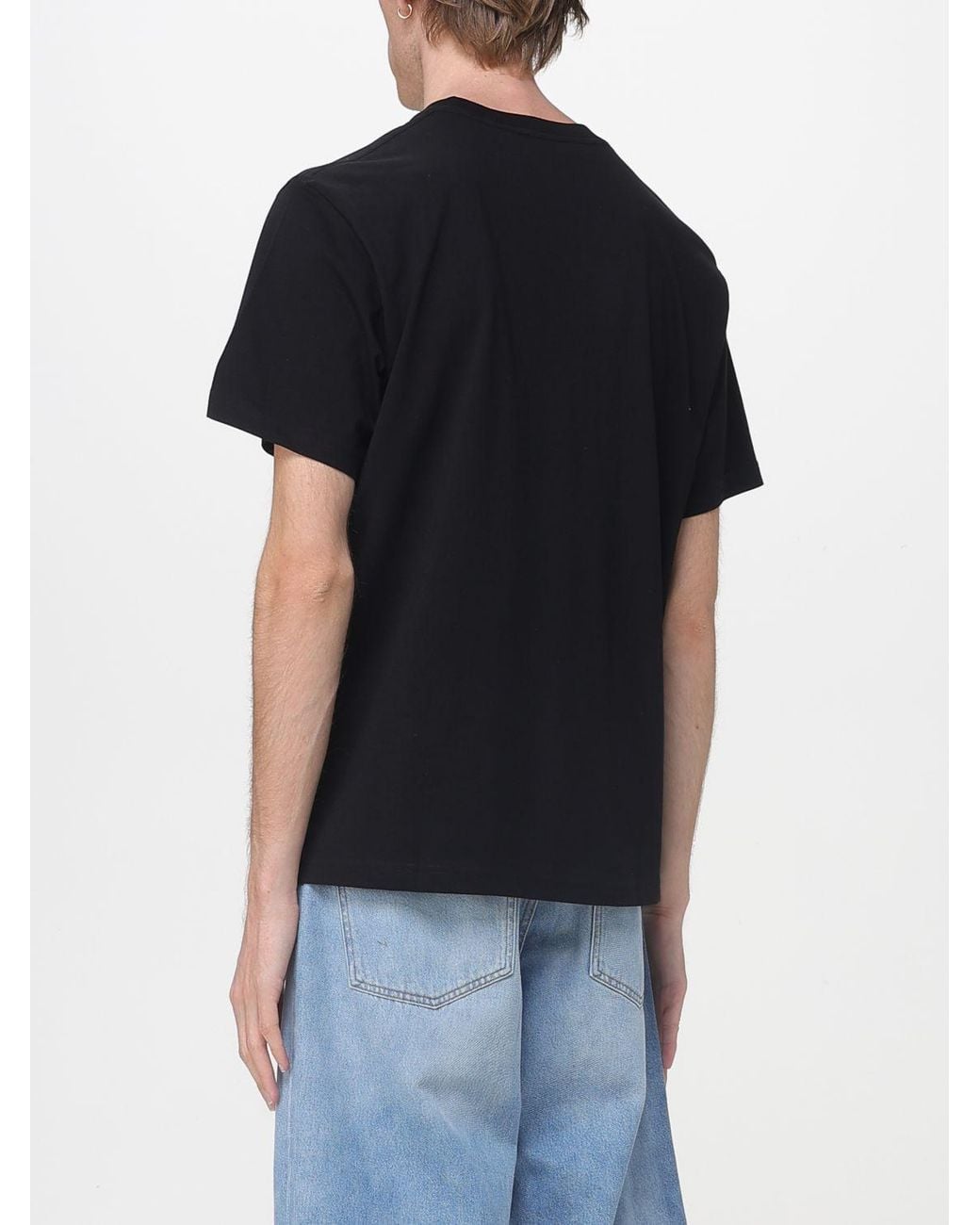 Just Cavalli Black Cotton T-Shirt With Logo for men
