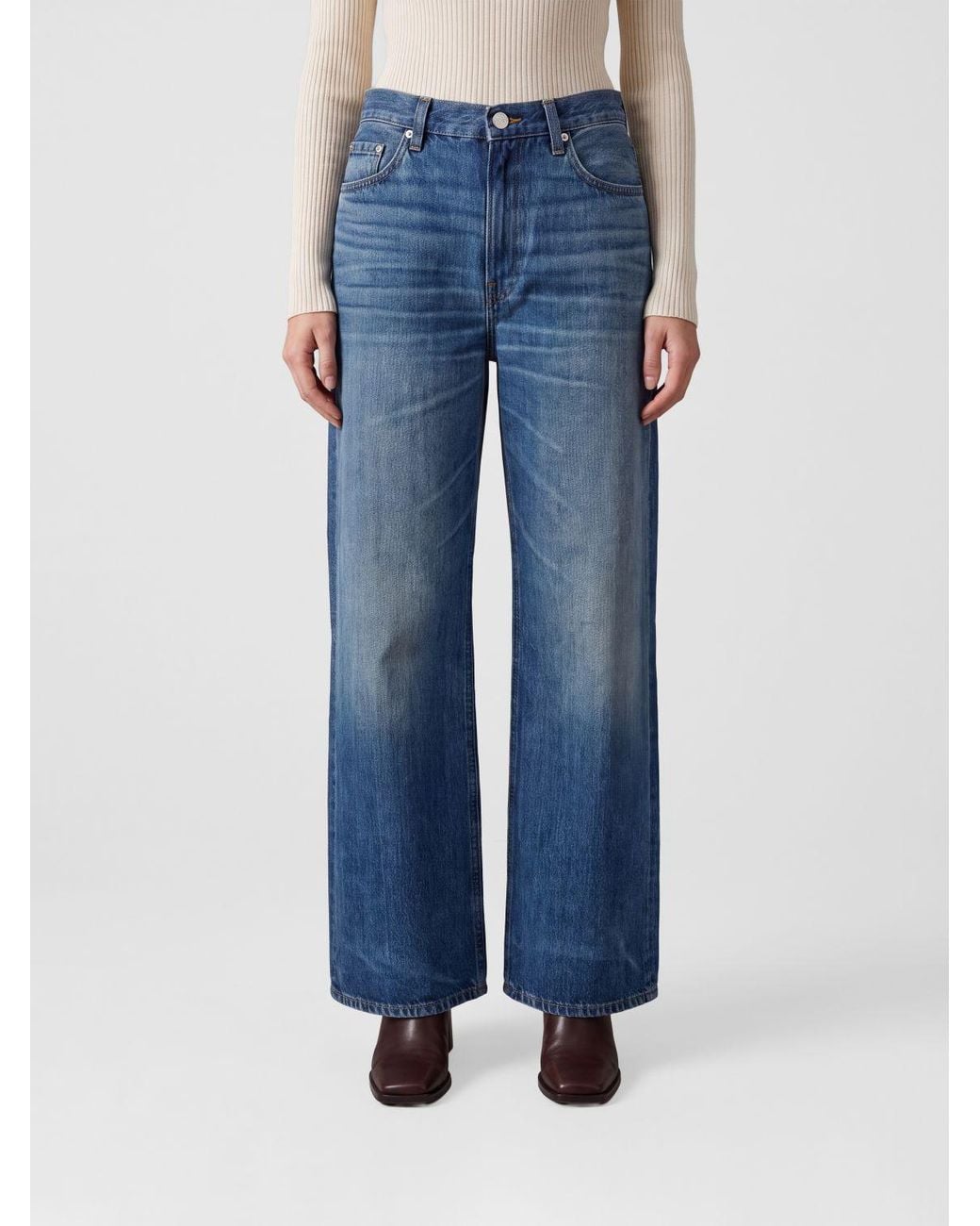 Vaqueros Winny Wide Leg De Talle Alto En Denim De Algodón Orgánico Haikure de color Blue