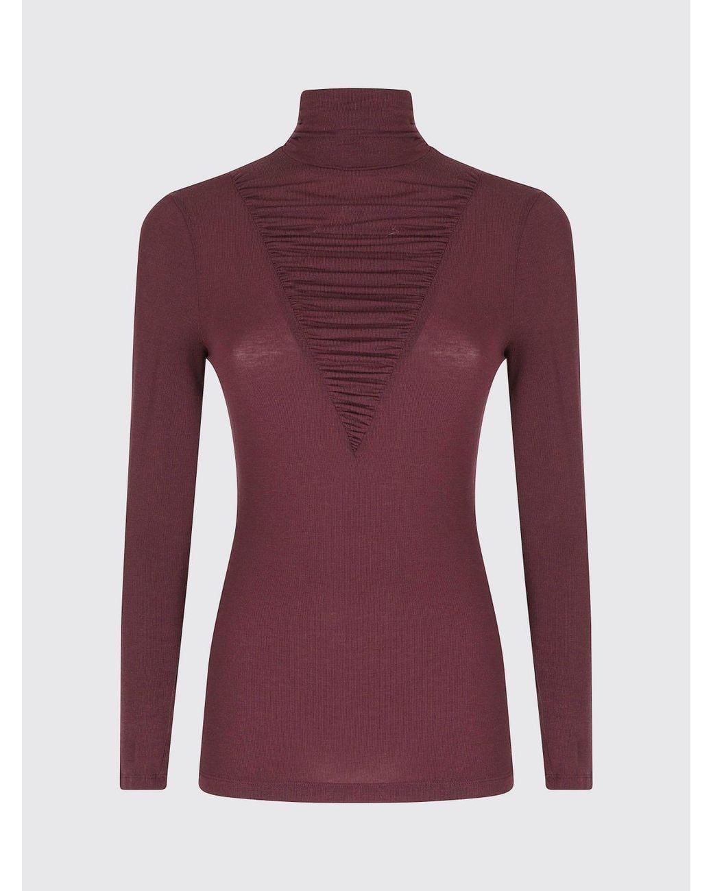 Nissa Red Slim Fit Turtleneck Jumper